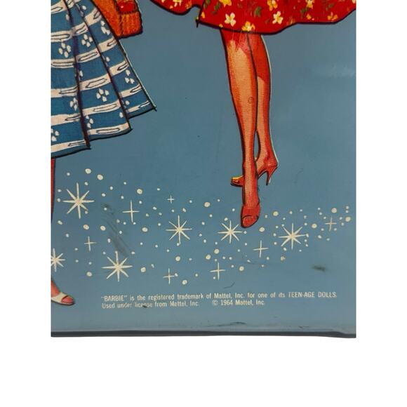 Vintage 1964 Mattel Inc Barbie & Friends Doll Large Trunk Blue Case SPP - Picture 2 of 16